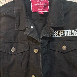 Black Denim Jacket with Patch